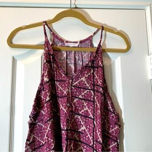 Lush Maroon and Black Tribal Print Tank Top